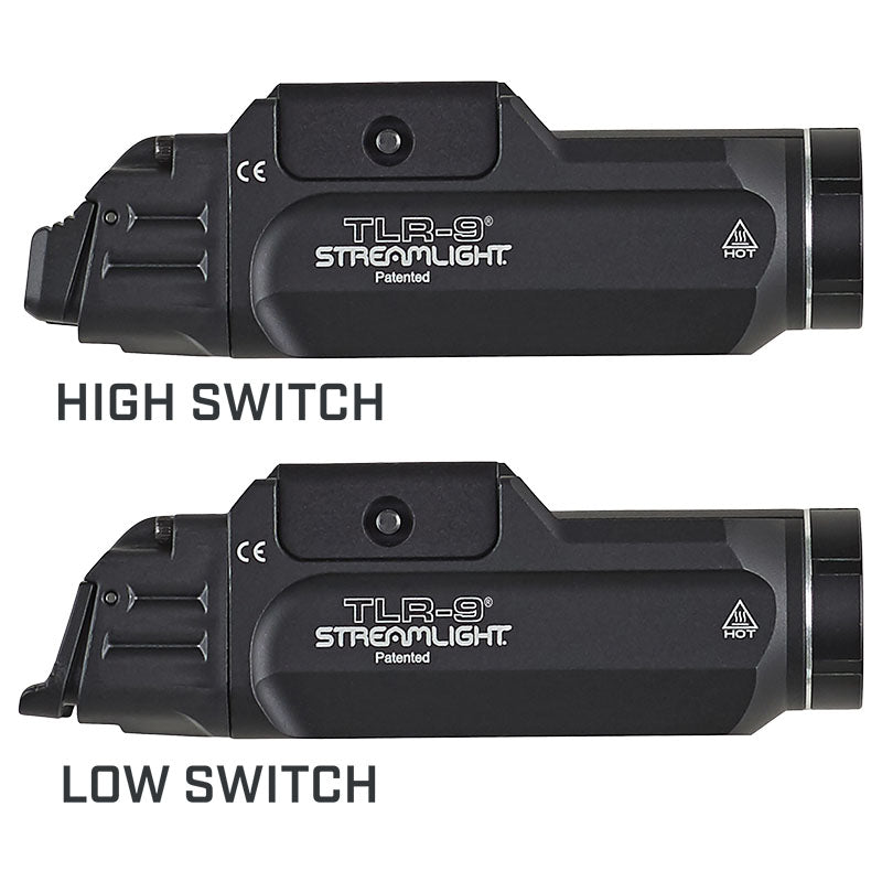 Streamlight TLR-9 in anodised machined aluminium, rated IPX7 for water resistance