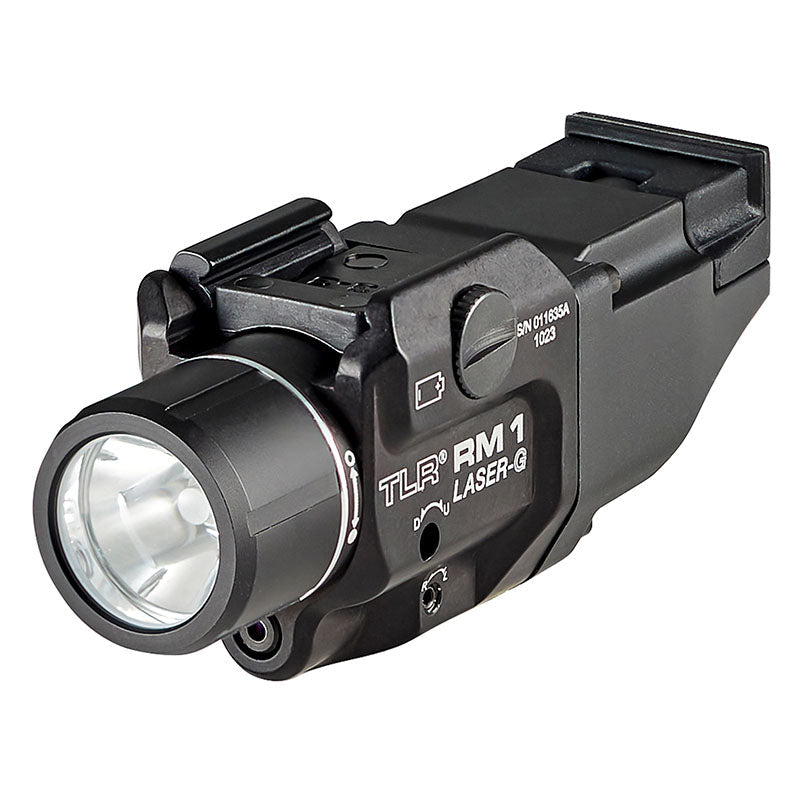 Streamlight TLR RM 1 Laser-G System in black showing the bezel and the green laser aperture