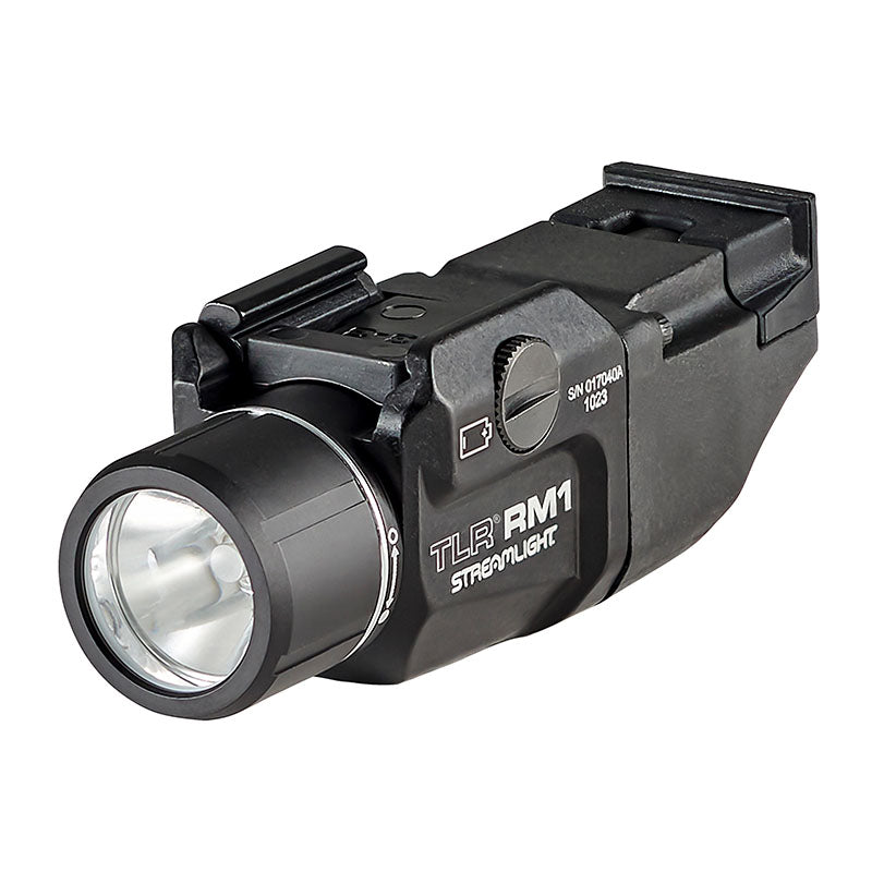 Streamlight TLR RM 1 System in black showing the light body and rail clamp, part 69440