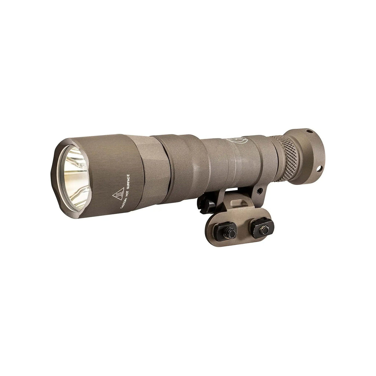 M340DFT-TN-PRO in tan with its low-profile Picatinny and M-LOK mount and ZE68 tailcap
