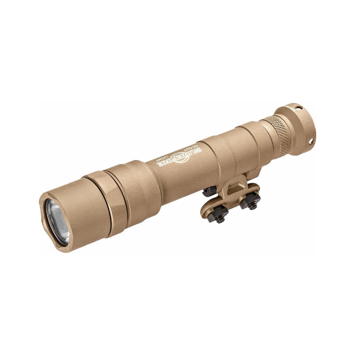SureFire M640DF Scout Light Pro in tan, rated 1500 lumens on the SF18650 rechargeable cell