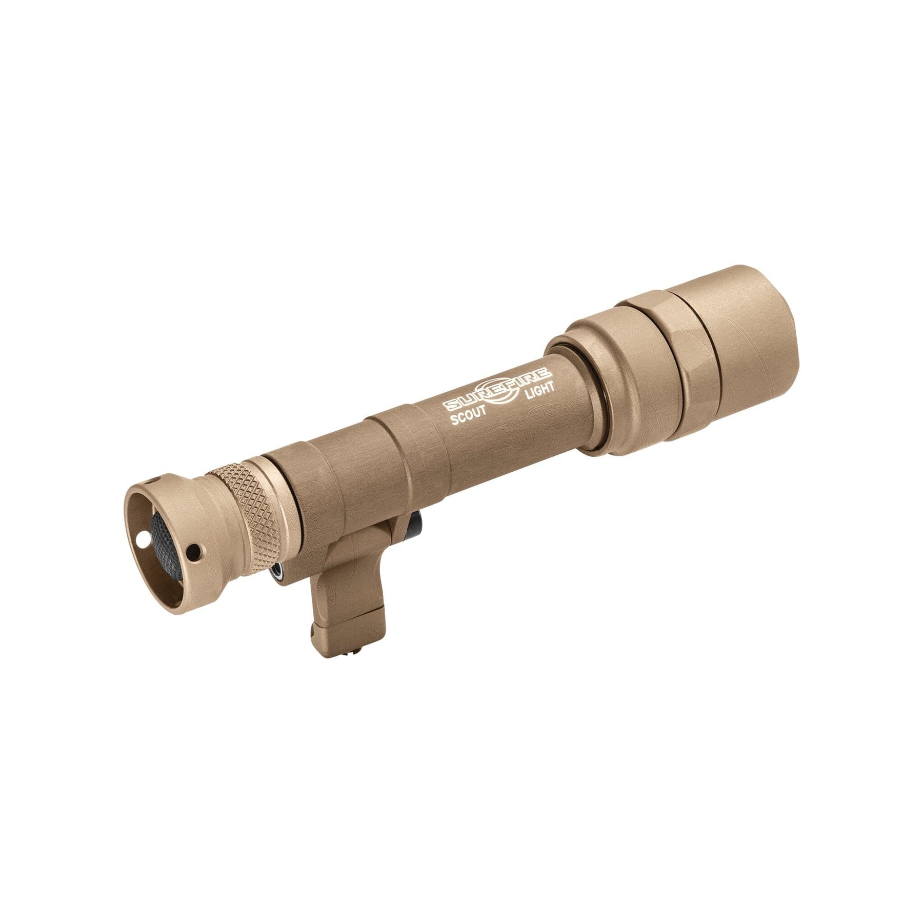SureFire M640U Scout Light Pro in tan on its low-profile mount with MIL-STD-1913 hardware