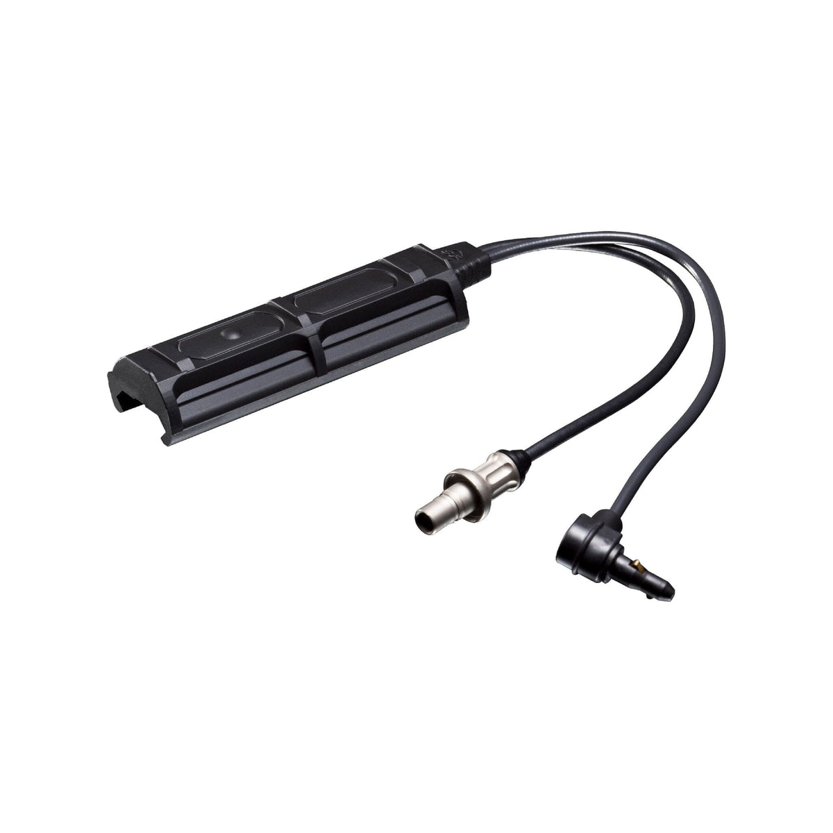 SureFire SR07-D-IT Scout Light remote dual switch in black, with two leads on a 7 in cable