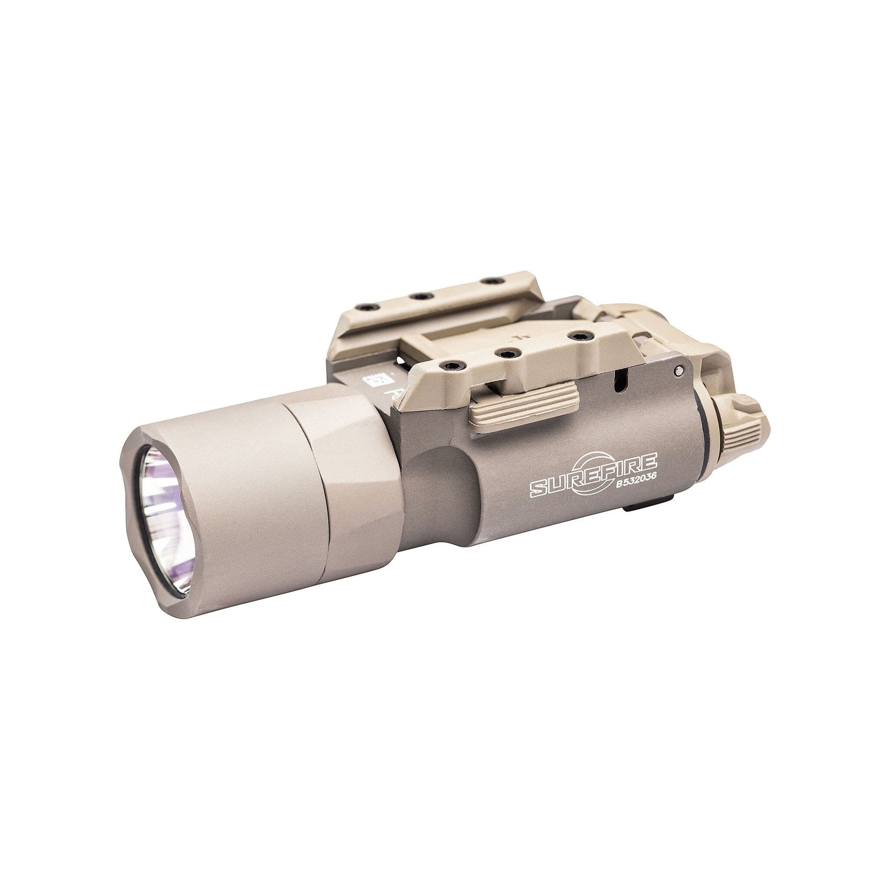 SureFire X300T-A Turbo weapon light in tan, focusing 650 lumens into 66,000 candela