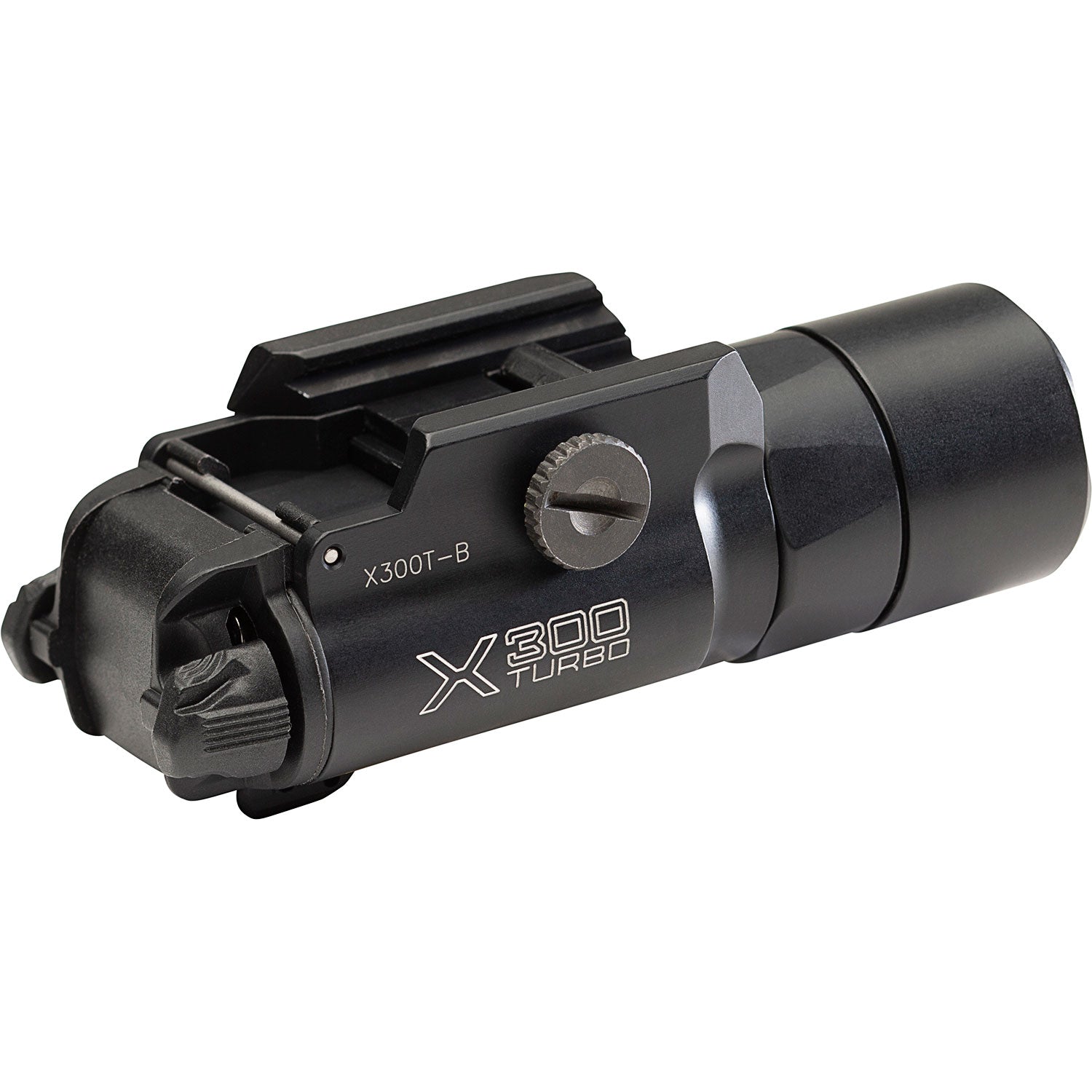SureFire X300T-B Turbo weapon light with its ambidextrous switch levers at the rear