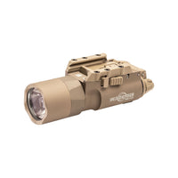 SureFire X300U-A Ultra weapon light in tan, rated at 1000 lumens for pistol and carbine use