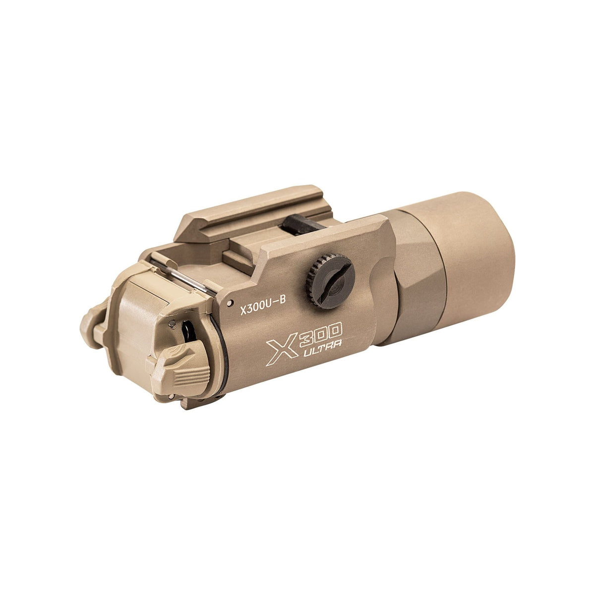 SureFire X300U-B Ultra in tan, an aerospace aluminium body in a mil-spec hard anodised finish