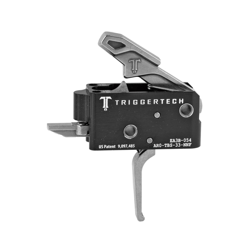 TriggerTech AR-15 Competitive Two-Stage Flat Trigger - Fixed 3.5 lb - Stainless/Black Trigger TriggerTech 