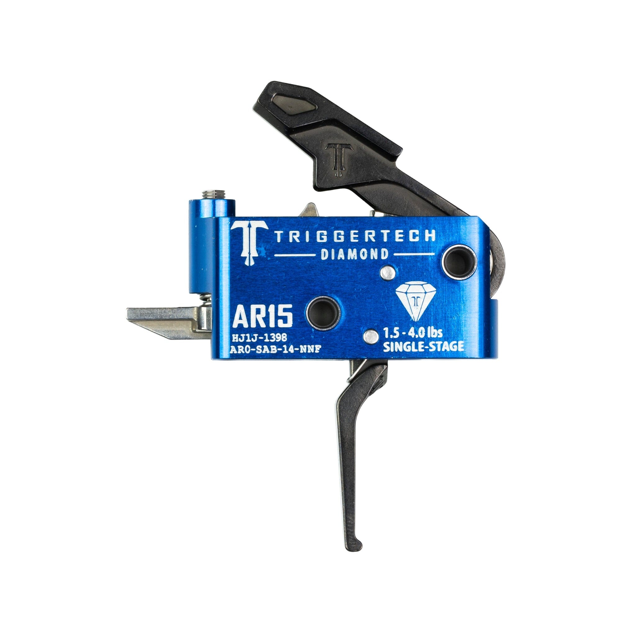 TriggerTech AR-15 Diamond Single-Stage Trigger - Flat - 1.5–4.0 lb - Blue/Black Trigger TriggerTech 