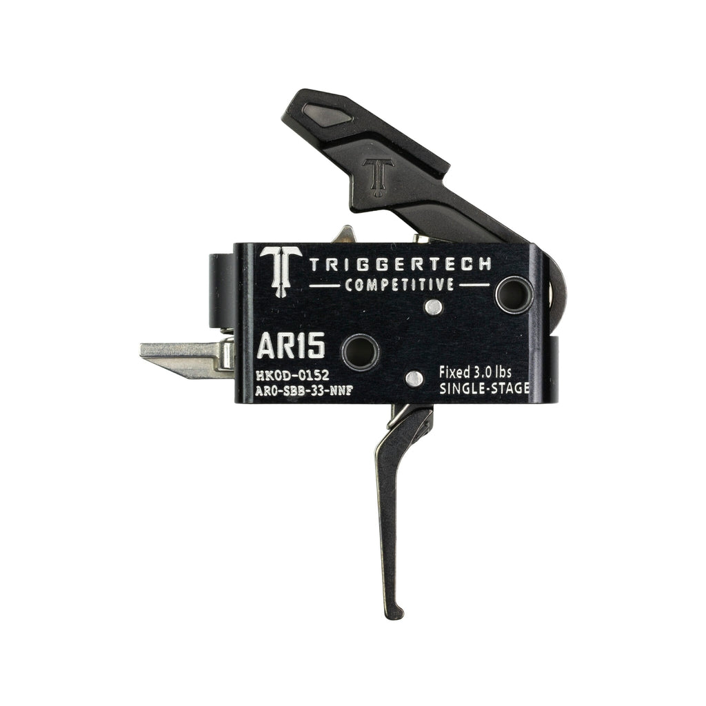 TriggerTech AR-15 Single-Stage Competitive Flat Trigger - Fixed 3.0 lb - Black Trigger TriggerTech 