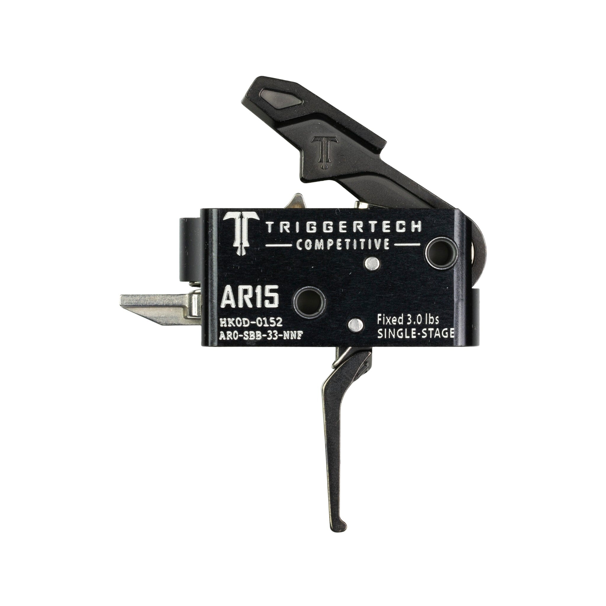TriggerTech AR-15 Single-Stage Competitive Flat Trigger - Fixed 3.0 lb - Black Trigger TriggerTech 