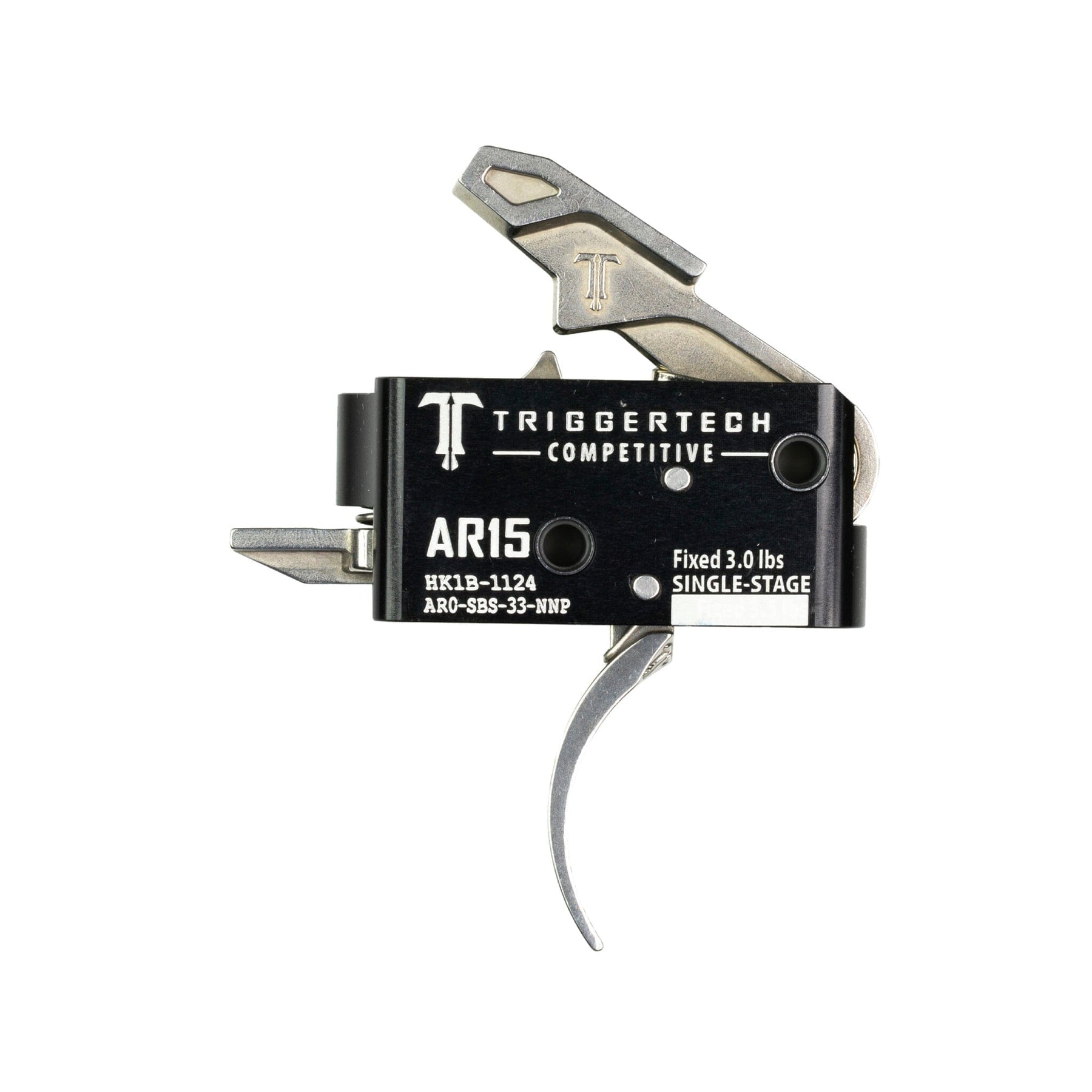 TriggerTech Competitive Pro Single-Stage Trigger - AR-15 - Curved 3 lb - Stainless, AR0-SBS-33-NNP