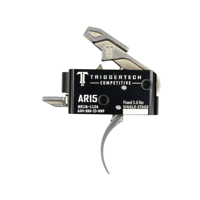 TriggerTech Competitive Pro Single-Stage Trigger - AR-15 - Curved 3 lb - Stainless, AR0-SBS-33-NNP