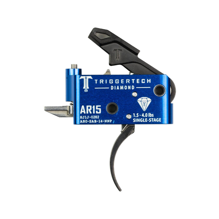 TriggerTech Diamond Pro Single-Stage Trigger - AR-15 - Curved 1.5-4 lb - Blue/Black, AR0-SAB-14-NNP