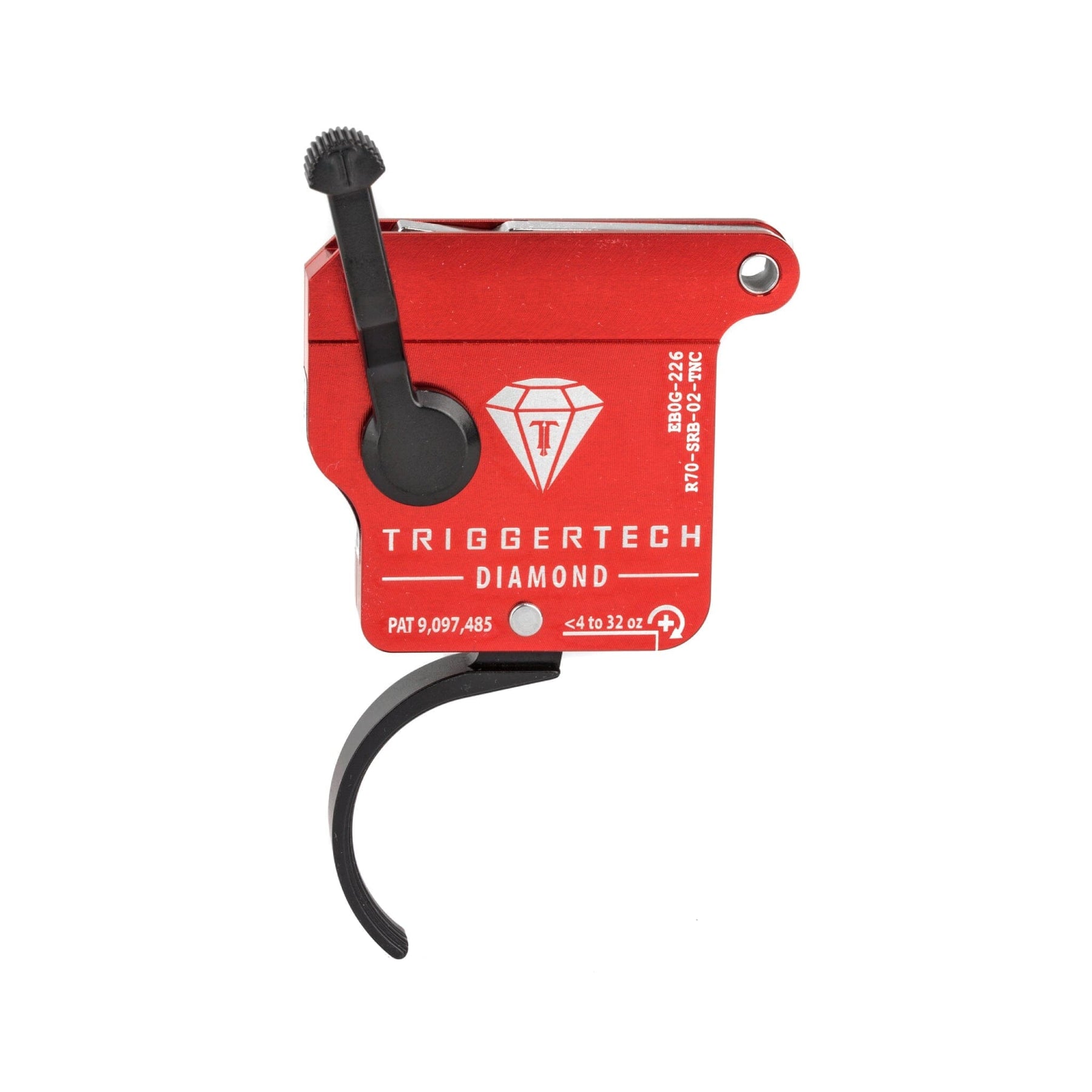 TriggerTech Diamond Single-Stage Trigger - Remington 700 - Pro Curved - Black/Red, R70-SRB-02-TNC