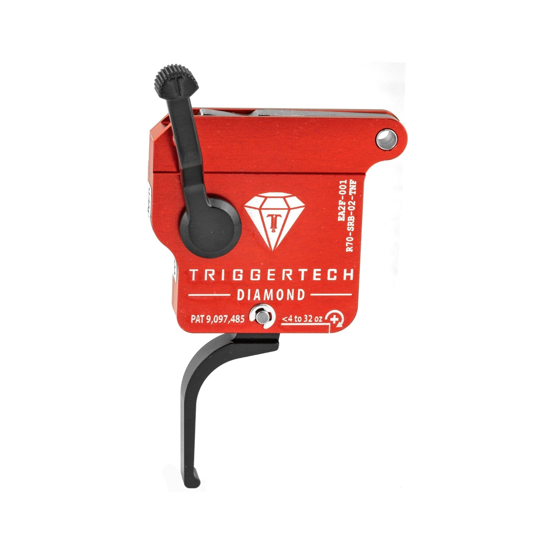 TriggerTech Diamond Single-Stage Trigger - Remington 700 - Flat 0.25-2 lb - Black/Red, R70-SRB-02-TNF