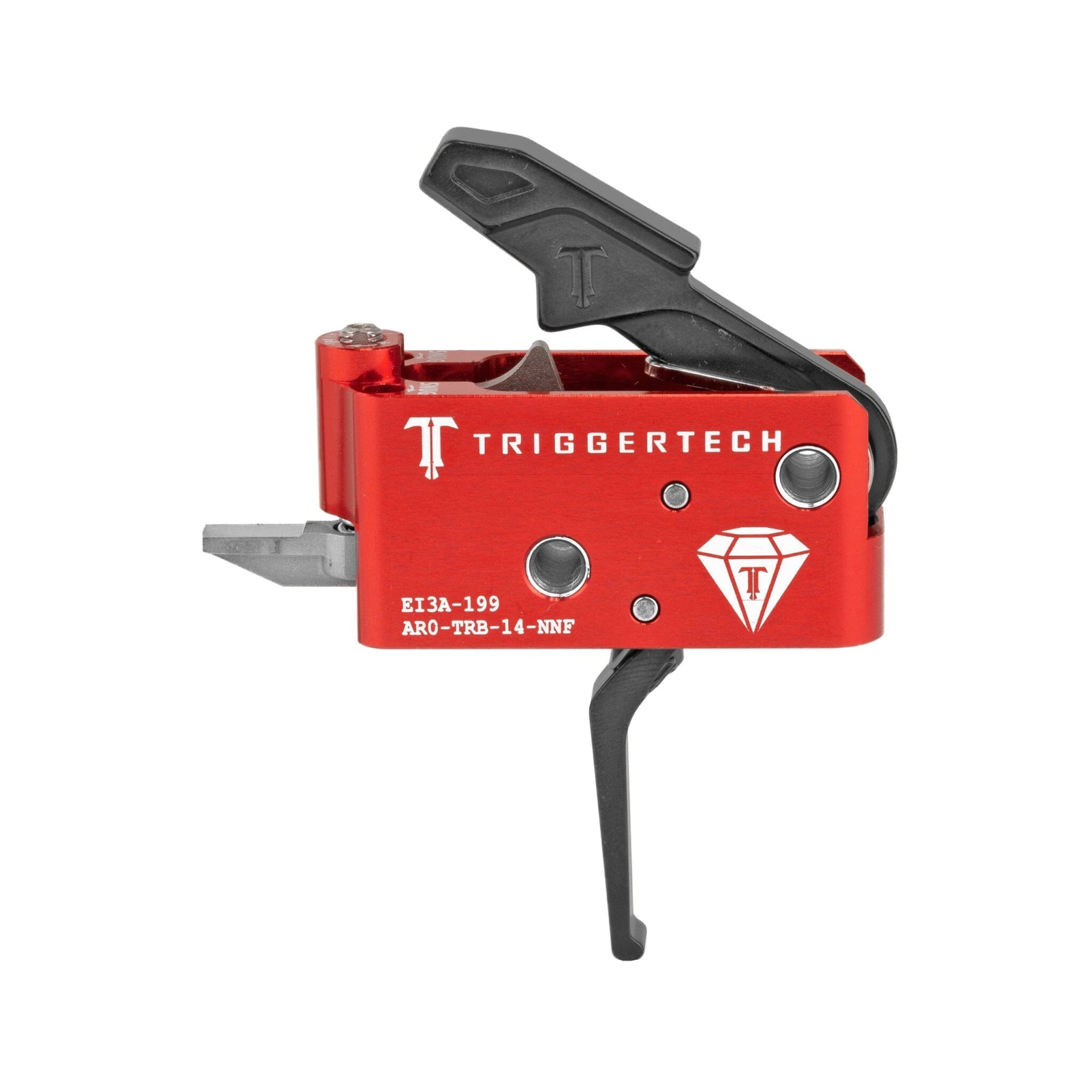 TriggerTech Diamond Two-Stage Trigger - AR-15 - Flat 1.5-4 lb - Black/Red, AR0-TRB-14-NNF