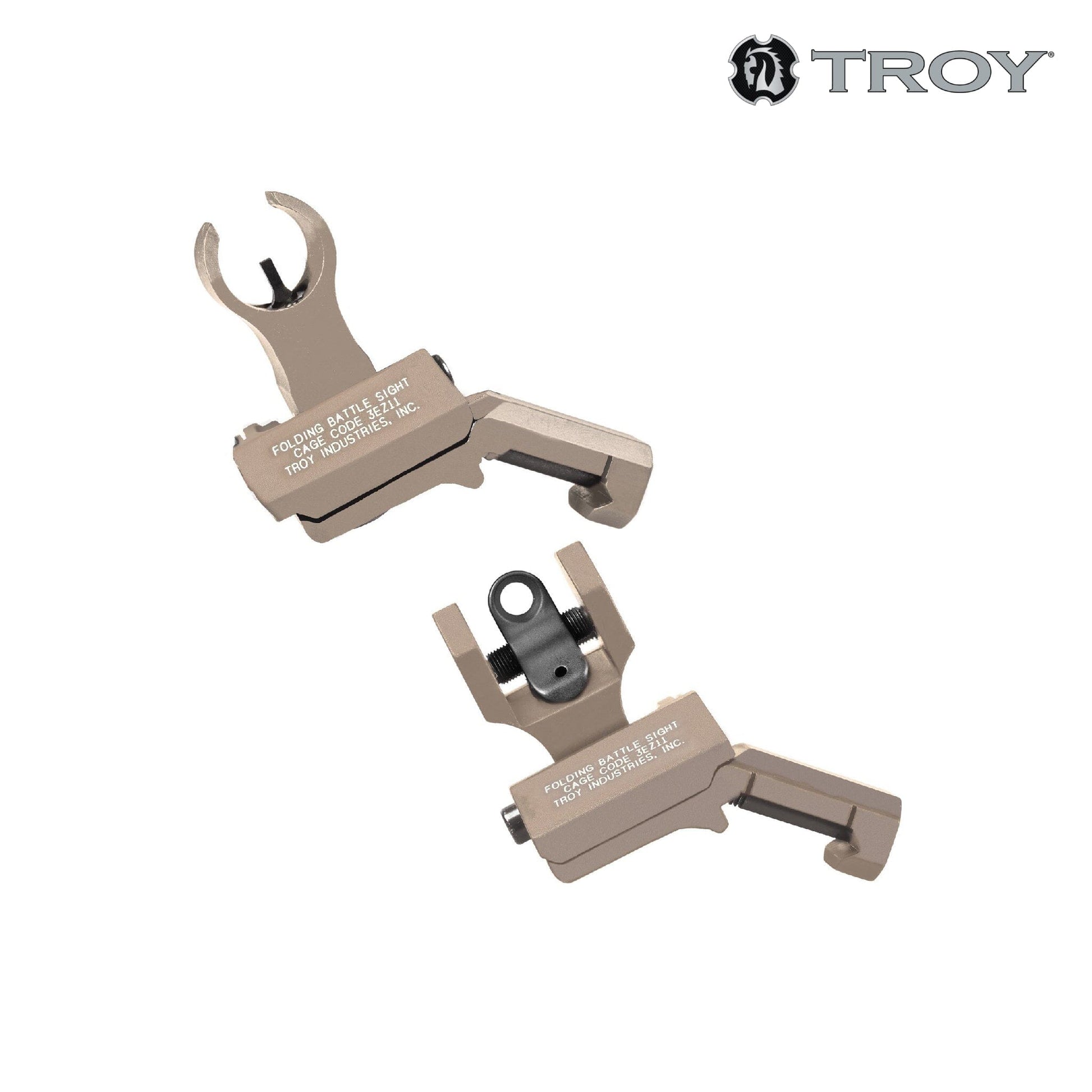 Troy BattleSight Offset Folding Set HK-Style FDE - SSIG-45S-HRFT-00 Iron Sights Troy Industries 