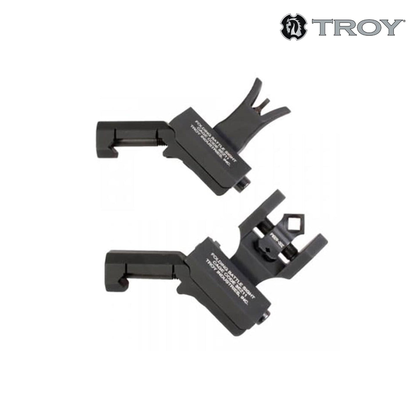 Troy BattleSight Offset Folding Set M4-Style Black - SSIG-45S-MDBT-00 Iron Sights Troy Industries 