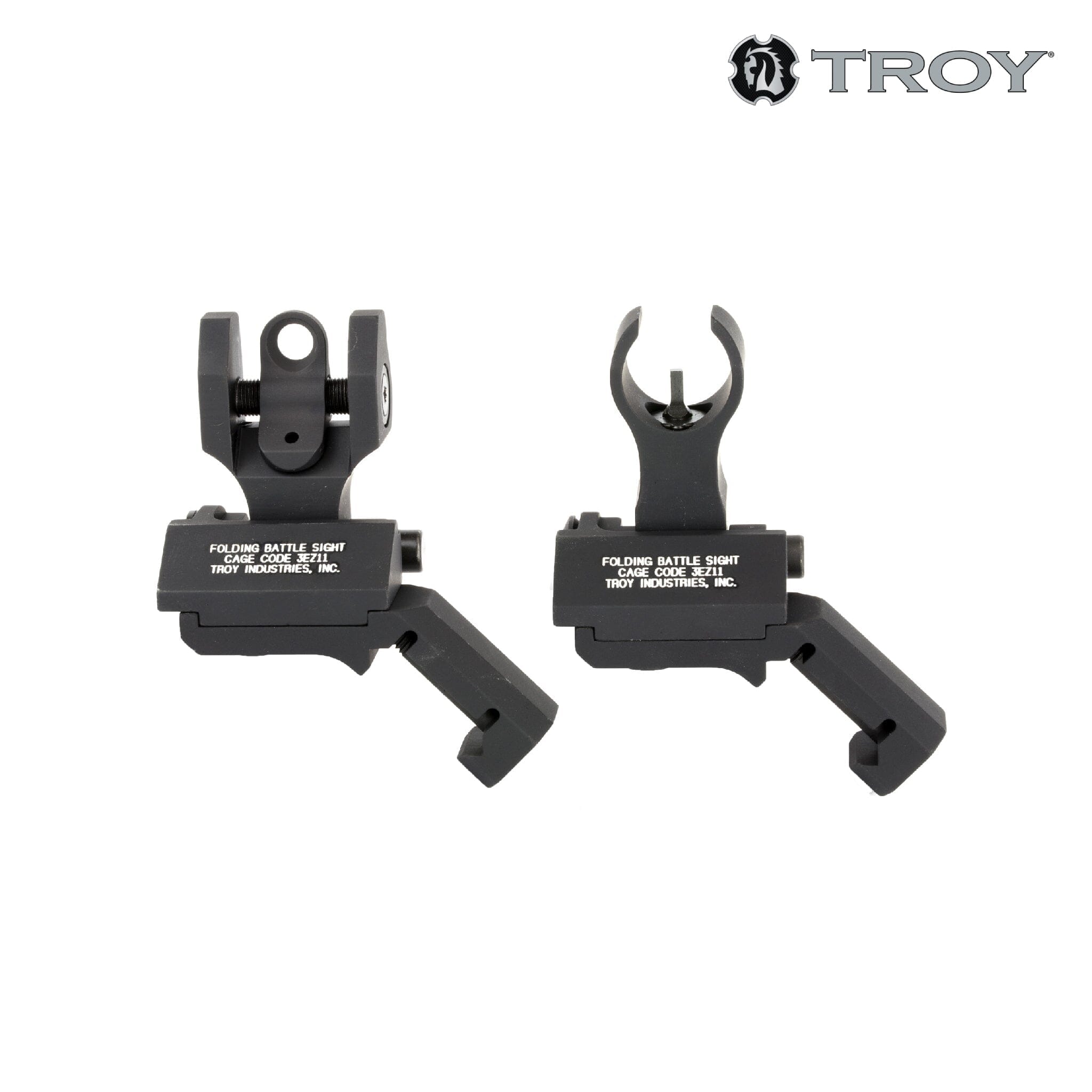 Troy Industries 45° Offset Folding BattleSight Set - HK-Style Front & Round Rear - Black Iron Sights Troy Industries 