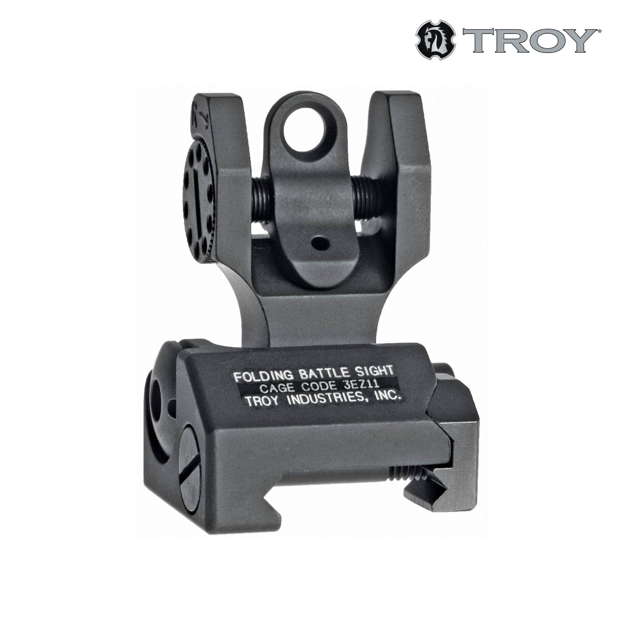Troy Industries BattleSight Rear Folding Sight - Round - Black Iron Sights Troy Industries 